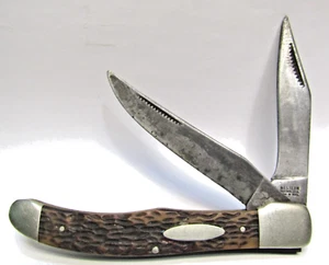 Vintage WESTERN Boulder, Colo. Made In U.S.A. 062 Folding 2 Blade Hunting Knife - Picture 1 of 10