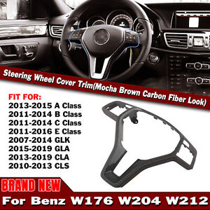 Car Interior Steering Wheel Trim For Mercedes Benz A/B/C/E Class Brown 1PC 35mm