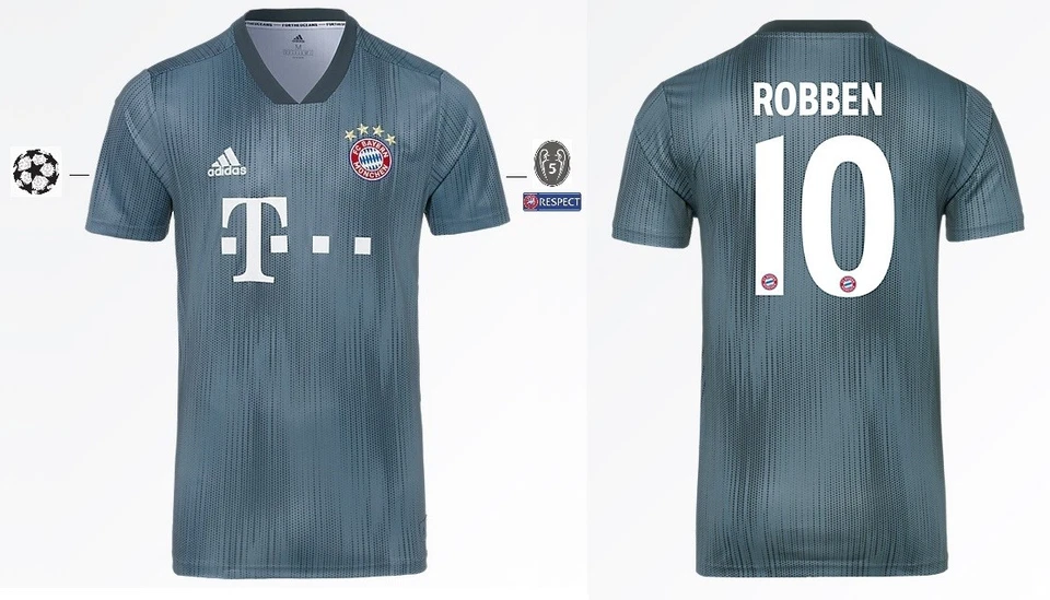 Trikot Adidas FC Bayern 2018-2019 Third - Robben 10 I FCB 3rd Champions League - Bild 1 von 1