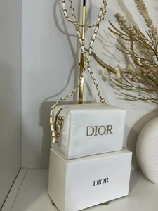 Authentic New CHRISTIAN DIOR Denim White Makeup bag Converted To Crossbody Bag - Bild 1 von 16