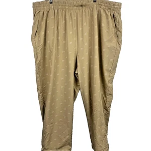 Fabletics Womens Iggy Woven Pant Plus Size 4X Sandy Brown Logo All Over Print - Picture 1 of 7
