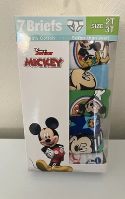 Disney Junior Mickey Boys Brief/ Underwear Size 2T-3T (7 Pack) Softer Than Ever - Image 1 of 4
