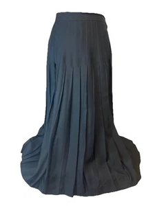 Jarrod’s  Vintage Black Silk Hip Stitched Pleated Skirt Waist Size 27” , Flawed - Picture 1 of 11