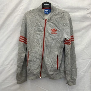 Adidas 96 Originals Vintage Full Zip Grey/Red Sweater Size Small - Picture 1 of 9
