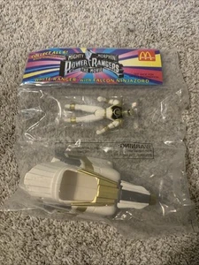 McDonalds 1995 Power Rangers Mighty Morphin White Ranger mit Falcon Ninjazord - Bild 1 von 4