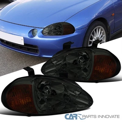 Fits 1993-1997 Honda Civic del Sol Smoke Headlights Corner Lamps Left+Right Foto 1 de 4