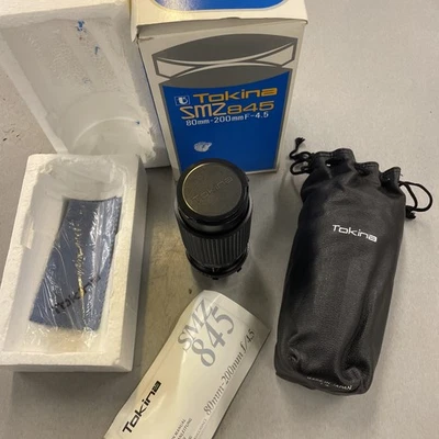 Tokina SMZ845 80mm-200mm f/4.5 Can FD Zoom Lens with Bag For Minolta Camera - Image 1 of 4