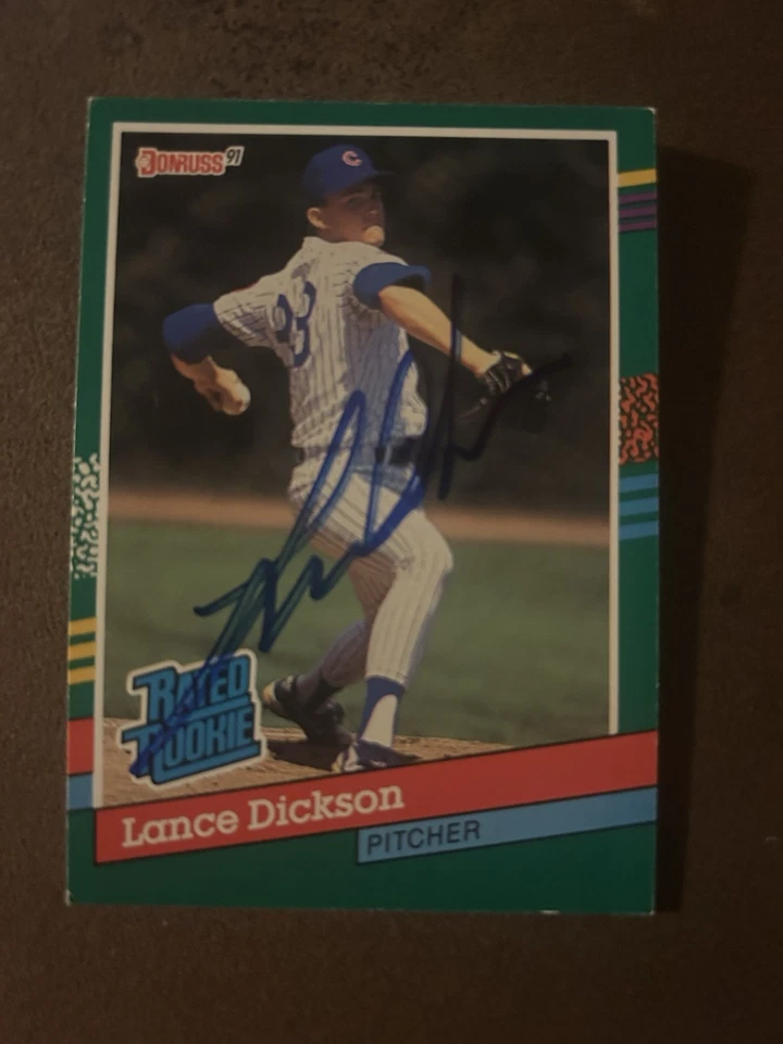 Lance Dickson - Chicago Cubs 1991 Donruss AUTOGRAPHED  - Image 1 of 1