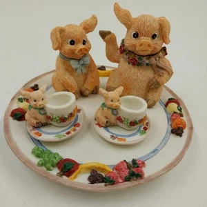 Youngs Inc Miniature Tea Set 1995 Collectible Fruit Border Plate 5.25"d  Vintage - Picture 1 of 7