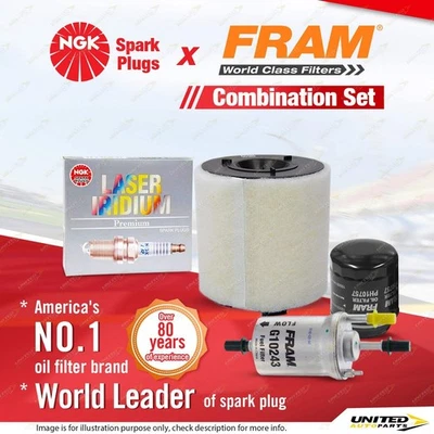 NGK Iridium Spark Plugs + Fram Filter Service Kit for Volkswagen Polo 6R 1.2L - image 1 of 3