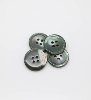 10er Set Knöpfe 25mm Grün Perlmutt - 80er 90er - Mother of Pearl - Bild 1 von 2