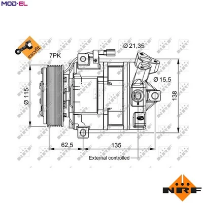 COMPRESSOR AIR CONDITIONING 32692 FOR RENAULT LAGUNA/II/Grandtour/Sport/Tourer - Image 1 of 4
