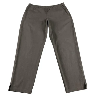 Eileen Fisher Pants Womens Small Brown Organic Cotton Stretch Side Zip Ankle - Image 1 of 4