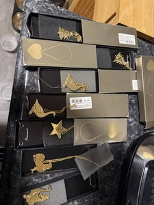 Georg Jensen Christmas Ornaments Lot 24K Gold Plated Limited Denmark - Picture 1 of 4