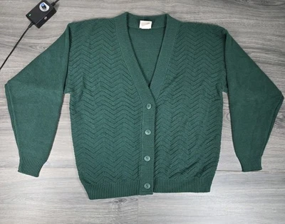 Cárdigan Huntington Ridge Mujer Mediano Verde Suéter Botón De Colección Hecho en EE. UU. Foto 1 de 4