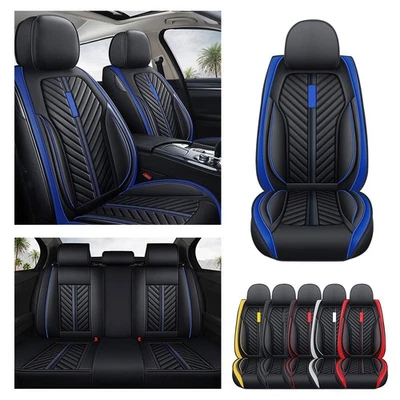 Car Seat Covers for Jaguar 5-Seats Leather Cushion Black Blue Protective Foto 1 de 4