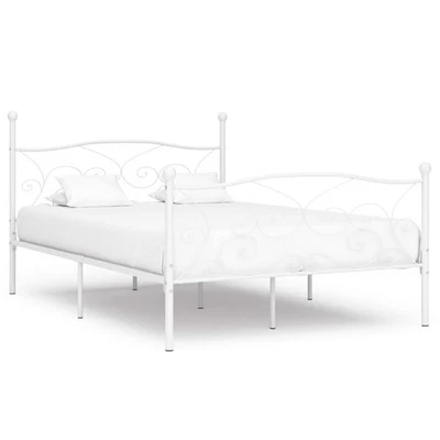 Giroletto con Doghe Bianco in Metallo 140x200 cm Base per Letto Telaio vidaXL - Immagine 1 di 4