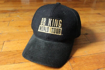 De colección BB KING WORLD TOUR Blues Concierto Lana Gamuza Cuero Correa Gorra Papá Foto 1 de 4