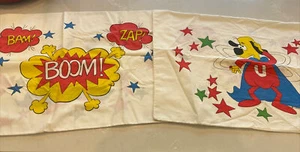 vintage underDog pillowcases standard Size With Fitted Sheet set of 2 RARE 1970s - Picture 1 of 12
