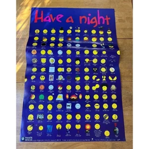 Retro Have a Night Poster College Collection Wall Art Smiley Faces Memes 24x36 - Picture 1 of 11