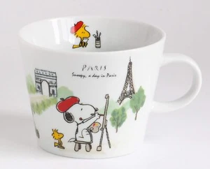 Peanuts Snoopy Travel Coffee Mug Cup Paris France 370ml Made in Japan - Picture 1 of 4