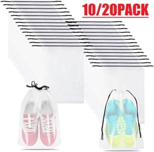20Pcs Transparent Shoe Bags For Travel Portable Large Clear Shoe Bag Storage USA - Picture 1 of 13