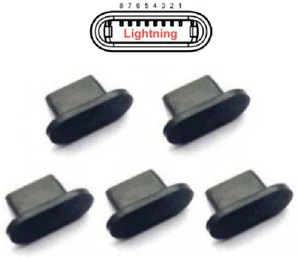 5-ZESTAW Port ładowania Wtyczka przeciwpyłowa Osłona Osłona Osłona do iPhone'a X XR SE 11 12 13 14 - Zdjęcie 1 z 1