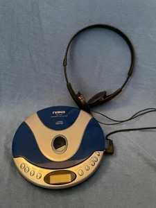 Reproductor de CD portátil Naxa vintage azul NX-325 con auriculares para piezas o reparación - Imagen 1 de 8