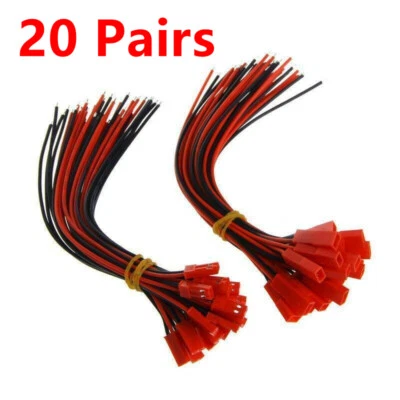 20 pairs for JST Plug Male & Female Connector 100mm Wire Cable RC Lipo Battery - Image 1 of 4