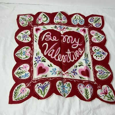 Pañuelo Carl Tait Vintage Corazón “Be My Valentine” Pañuelo Cuadrado de Bolsillo Foto 1 de 4