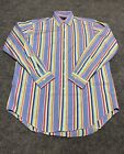 Polo Ralph Lauren Mens Custom Fit Striped Oxford Multicolor Shirt Size M 15.5