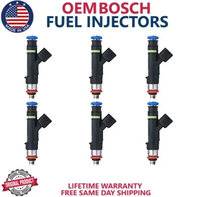 6x OEM Bosch Fuel Injectors Fits For 2006-2009 Ford Fusion 3.0L #0280158075 - Image 1 of 4