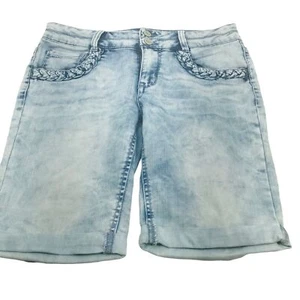 Mudd Girl's Size 16 Cuffed Short Denim Blue Jean Good Preowned Condition - Picture 1 of 11
