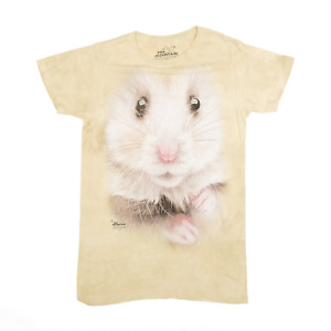 THE MOUNTAIN Womens Hamster Tie Dye T-Shirt Cream Short Sleeve S
