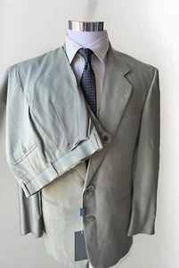 BURDI CHICAGO ITALIAN SUIT 36 R ( 46EU) Solid LIGH BEIGE ( Vintage Suit ) - Picture 1 of 6