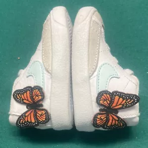 Nike Blazer Mid SE CB White Orange Butterfly Toddler Shoes Size 2 DC8228-100 - Picture 1 of 6