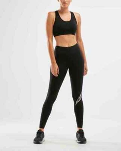 Nuevas mallas de compresión 2XU Fitness Stride para mujer WA5668b negras/DSD pequeñas - Imagen 1 de 7