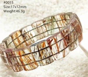 Natural Black Super 7 Gold Rutilated Quartz  Bracelet Women Men Jewellery AAAAAA - Picture 1 of 5