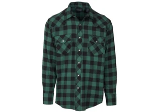 Wrangler Classic Fit Western Flanell Langarm Hemd Herren Large Smoke Pine - Bild 1 von 6