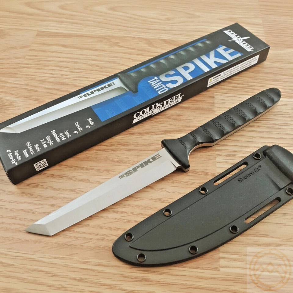 Cold Steel Tanto Spike 8in Fixed Blade Knife German 4116 Stainless Handle 53nct