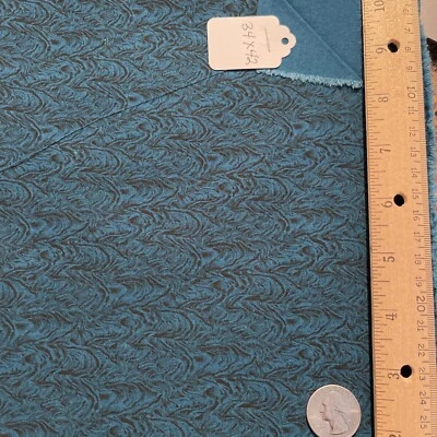 Vintage PETER PAN Fabric Inc Teal Calico Fabric Cotton 34” X 42”W - Image 1 of 3