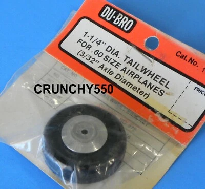 DU-BRO 125TW 1-1/4" Tailwheel 3/32" Axle Dia. .60 Size RC Airplane Part - Image 1 of 3