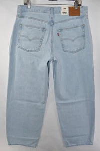 Neu Levi's Premium Baggy Dad helle Waschung blaue Damenjeans Größe 31 x 30 - Bild 1 von 14
