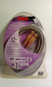 Digital Audio/Video Cable 24K Gold Plated RG-6 Cable 12 ft RCA High-Performance - Picture 1 of 2