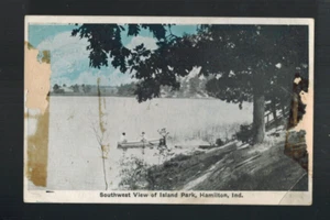 PC-1982*Auburn Print Co. Vintage Post Card 1926****Island Park Hamilton, Indiana - Picture 1 of 2