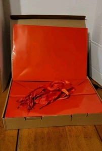 Extra Large Gift Bags 16x6x12 Inches, Glossy Red Gift Bags w Handles Set Of 12 - Picture 1 of 7