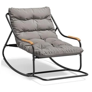 Patio Oversized Rocking Chair, Versatile Indoor/Outdoor 1 Pack w/ Cushion - Picture 1 of 8