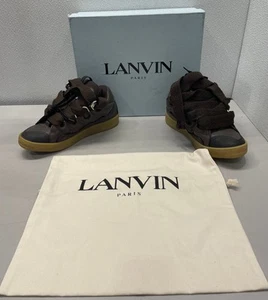 Lanvin Paris Curb Sneakers Snake Low Top Lace Up Comfort Mens Size 9 Sneaker - Picture 1 of 18