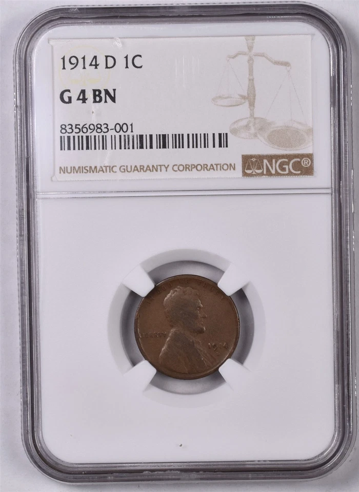 1914-D Lincoln Wheat Penny Cent - NGC G4 BN  - Image 1 of 3