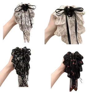 Fashionable Floral Hair Bows Clip Hairpin With Secure Closure For Various Outfit - Picture 1 of 12